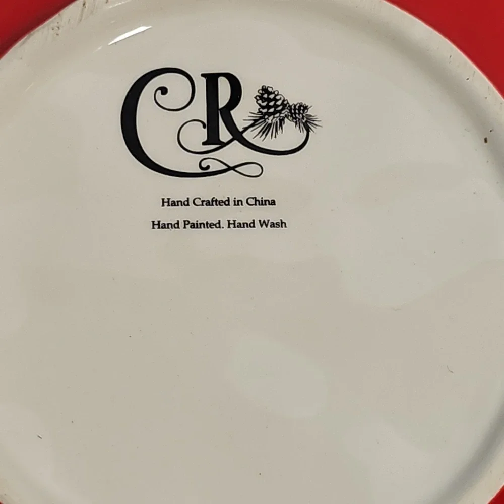 CORNER RUBY Poinsettia Cup And Saucer Set With Spoon